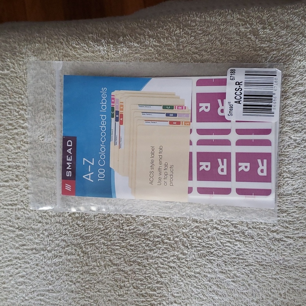 New Smead Color Labels "R"